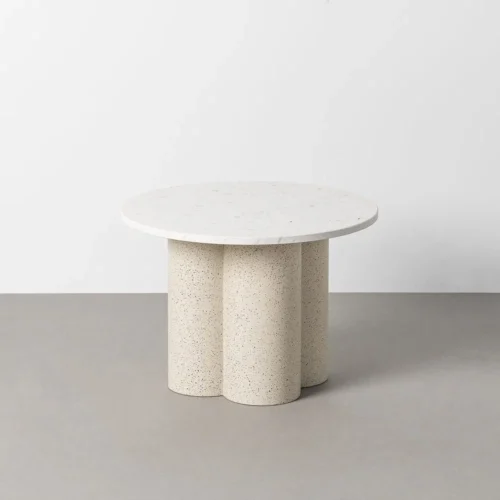 Table basse plateau marbre blanc piètement métal Ixia 60 cm — vue 7