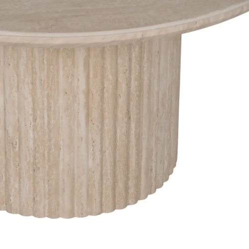 Table basse plateau pierre frittée beige Ixia 70 cm — vue 8