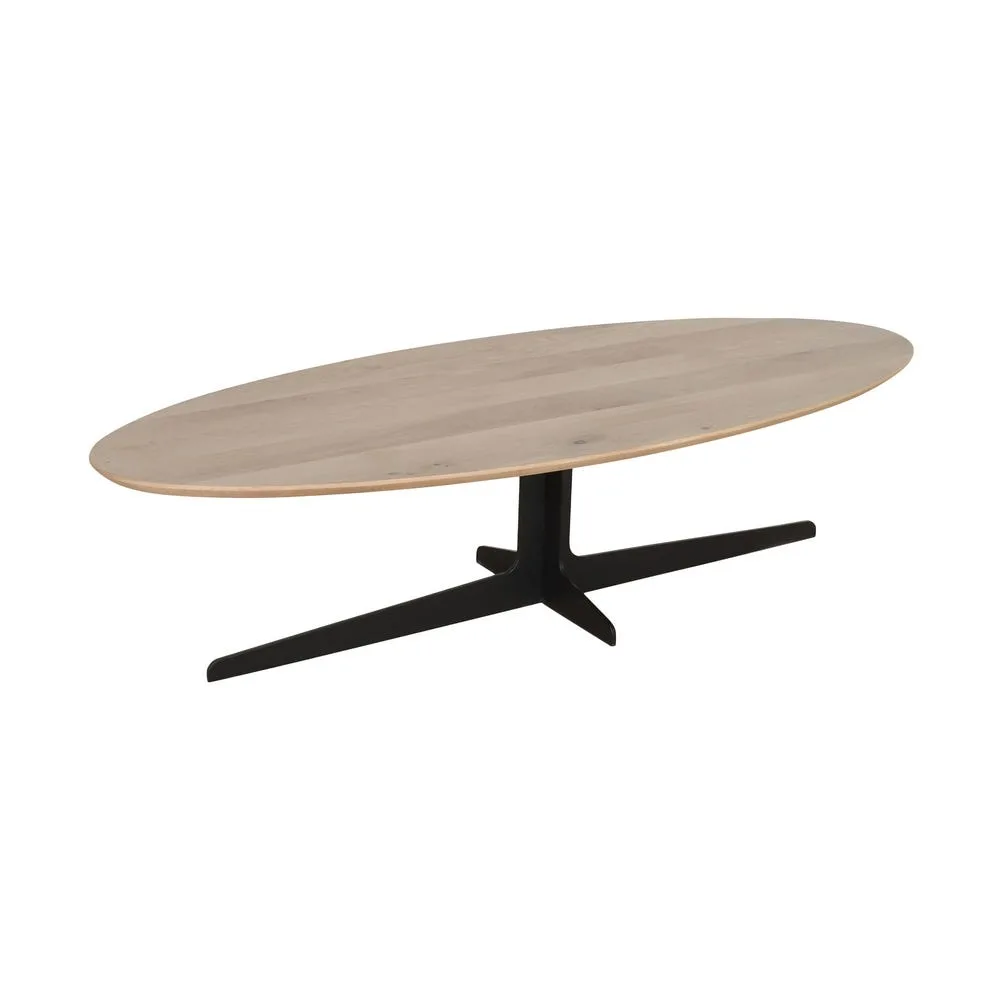Table basse ovale allongée bois de chêne Ixia 150 cm