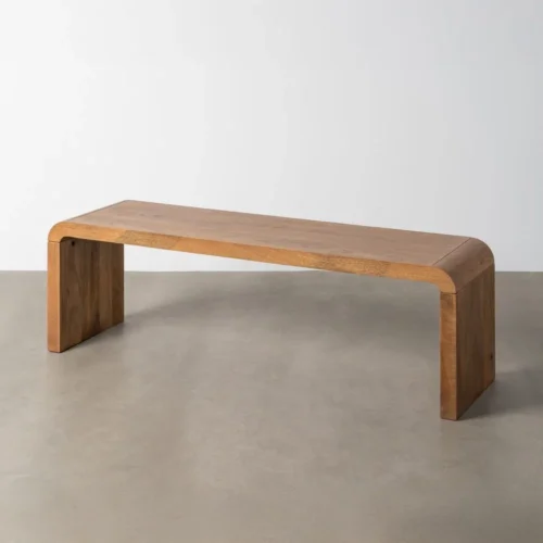 Table basse rectangulaire allongée plateau épais bois de manguier naturel Ixia 147,5 cm — vue 2