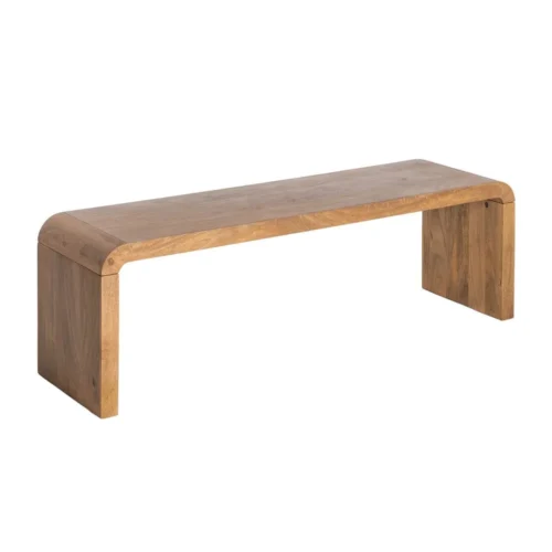 Table basse rectangulaire allongée plateau épais bois de manguier naturel Ixia 147,5 cm — vue 3