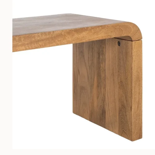 Table basse rectangulaire allongée plateau épais bois de manguier naturel Ixia 147,5 cm — vue 6