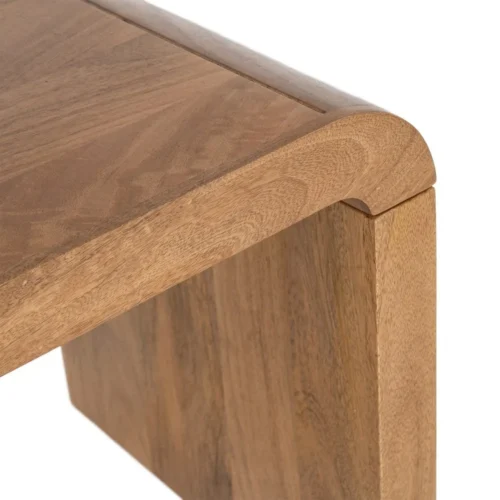 Table basse rectangulaire allongée plateau épais bois de manguier naturel Ixia 147,5 cm — vue 7