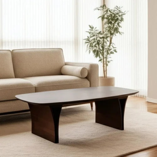 Table basse rectangulaire bois d'acacia brun Ixia 130 cm