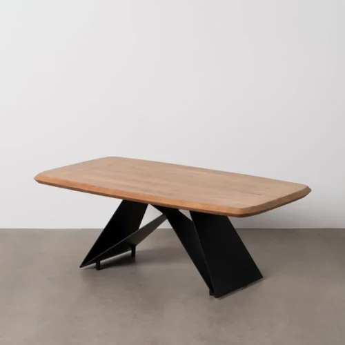 Table basse rectangulaire bois d'acacia et métal Ixia 110 cm