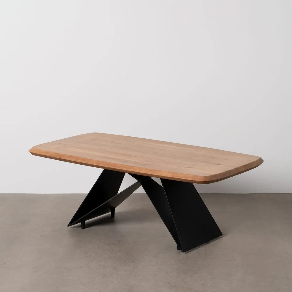 Table basse rectangulaire bois d'acacia et métal Ixia 110 cm
