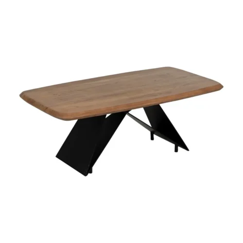 Table basse rectangulaire bois d'acacia et métal Ixia 110 cm — vue 2