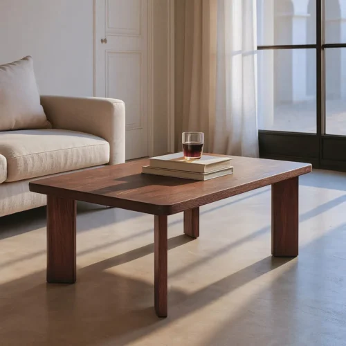 Table basse rectangulaire bois de manguier marron Ixia 115 cm