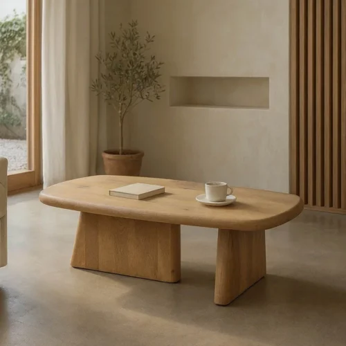Table basse rectangulaire bois de manguier naturel Ixia 120 cm