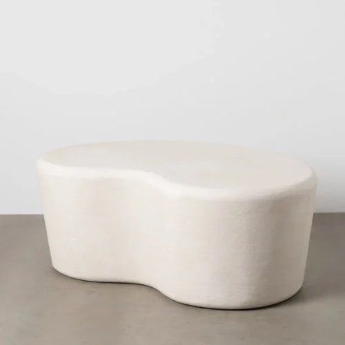 Table basse organique laquée blanche Ixia 125 cm — vue 10