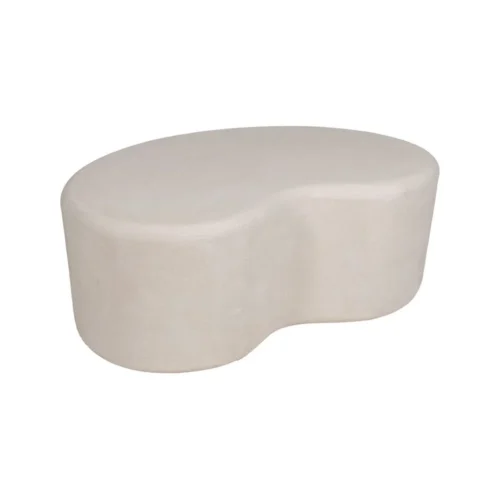 Table basse organique laquée blanche Ixia 125 cm — vue 2
