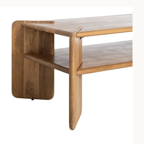 Table basse rectangulaire piètement haut bois de manguier naturel Ixia 121 cm — vue 4