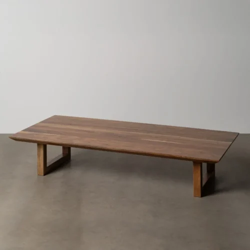 Table basse rectangulaire plateau épais bois d'acacia brun Ixia 150 cm — vue 2