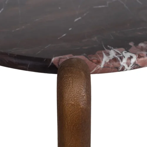 Table basse organique plateau marbre bois de manguier Ixia 70 cm — vue 5