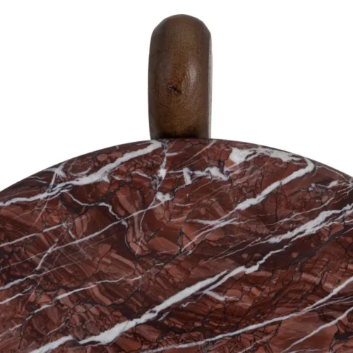 Table basse organique plateau marbre bois de manguier Ixia 70 cm — vue 6