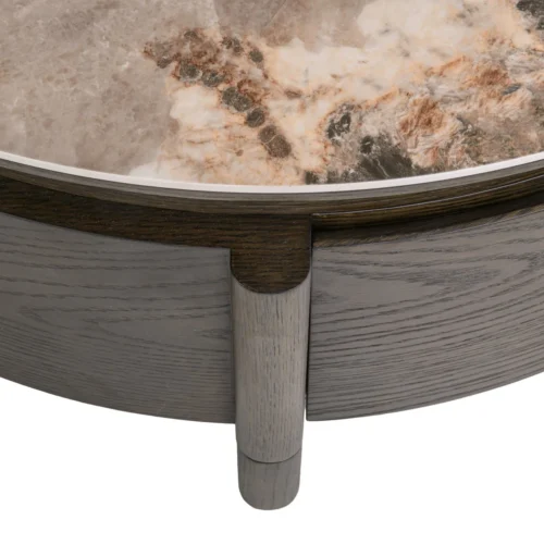 Table basse ronde Langford marron 90 cm à tiroir Richmond Interiors — vue 7