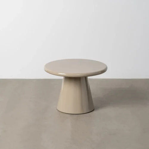 Table basse taupe brillant Ixia 60 cm