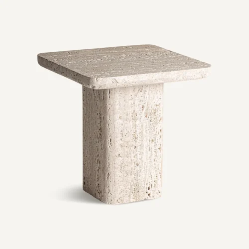 Table basse Theuville travertin beige 45 cm Vical Home — vue 2