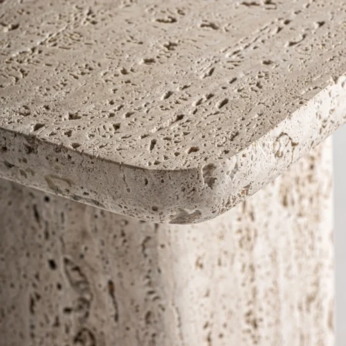 Table basse Theuville travertin beige 45 cm Vical Home — vue 3