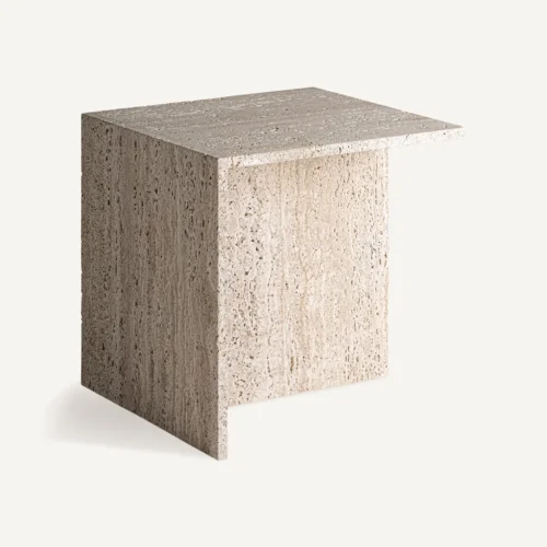 Table basse Theuville travertin beige mat 50 cm Vical Home