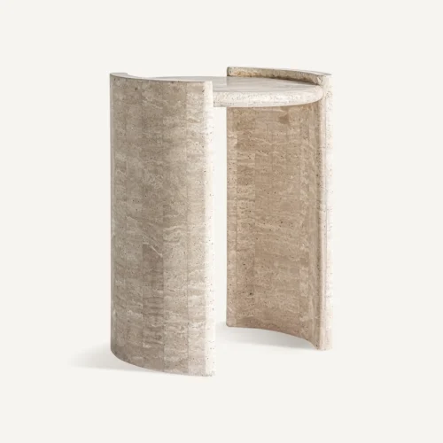 Table basse Thiennes travertin beige 45 cm Vical Home — vue 2