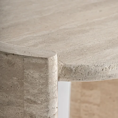 Table basse Thiennes travertin beige 45 cm Vical Home — vue 3