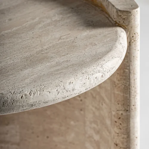 Table basse Thiennes travertin beige 45 cm Vical Home — vue 4