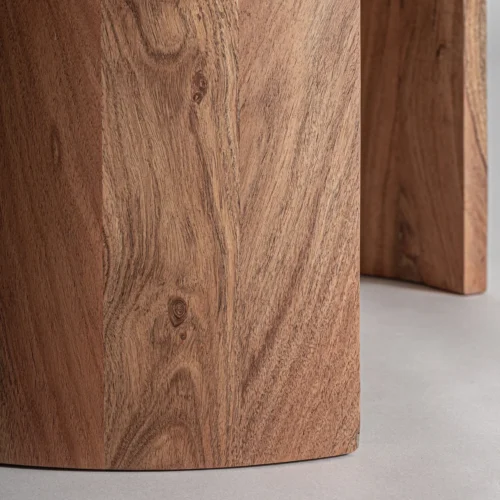 Table basse Tivoli deux niveaux travertin et bois Vical Home — vue 6
