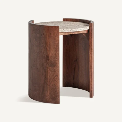 Table basse Tivoli travertin et manguier Vical Home — vue 2