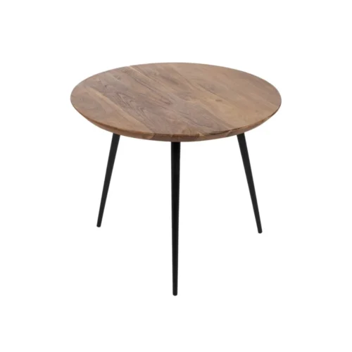 Table basse trio bois d'acacia et métal ronde Ixia 50 cm — vue 3