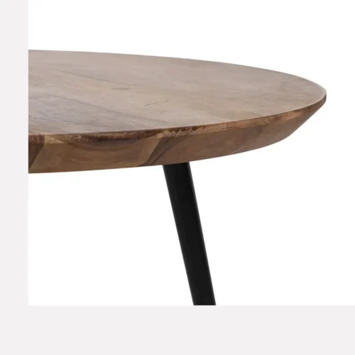Table basse trio bois d'acacia et métal ronde Ixia 50 cm — vue 7