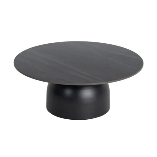 Table basse trio plateau pierre frittée noire Ixia 80 cm — vue 8
