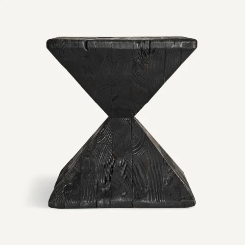 Bout de canapé Vievy sablier pin recyclé noir Vical Home