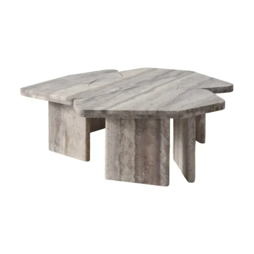Table basse Westin travertin gris lot de 3 Richmond Interiors