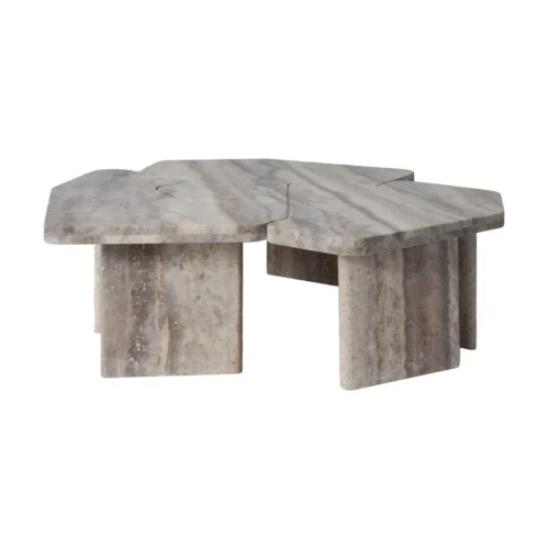 Table basse Westin travertin gris lot de 3 Richmond Interiors — vue 2