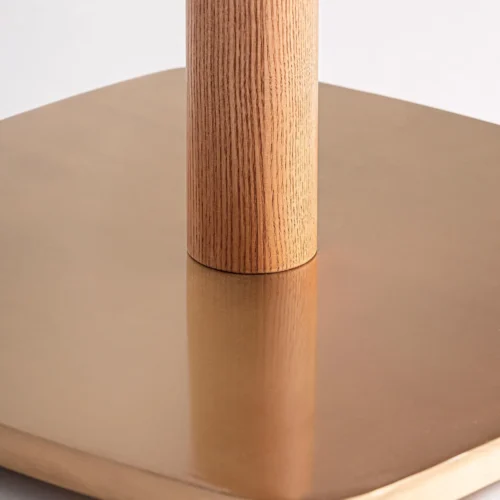 Table de bar Alferce terrazzo blanc et acier doré 80 cm Vical Home — vue 2