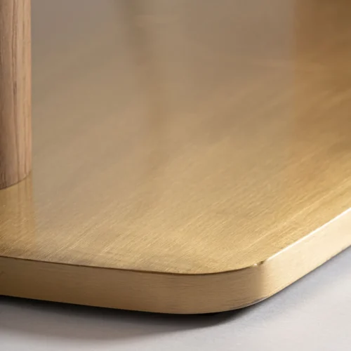 Table de bar Alferce terrazzo, chêne et acier doré 120 cm Vical Home — vue 6