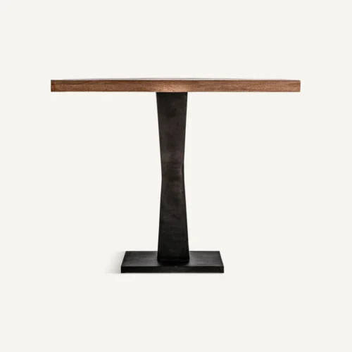 Table de bar Bugle manguier marron et fer noir 90 x 90 Vical Home
