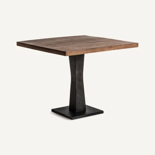 Table de bar Bugle manguier marron et fer noir 90 x 90 Vical Home — vue 2