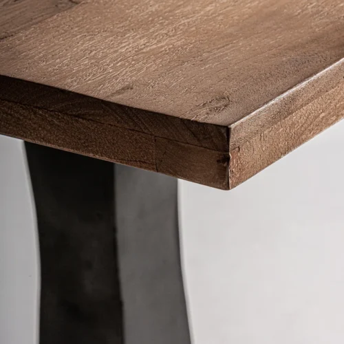 Table de bar Bugle manguier marron et fer noir 90 x 90 Vical Home — vue 3