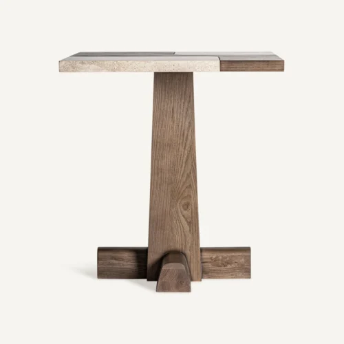 Table de bar Karpacz chêne et travertin Vical Home