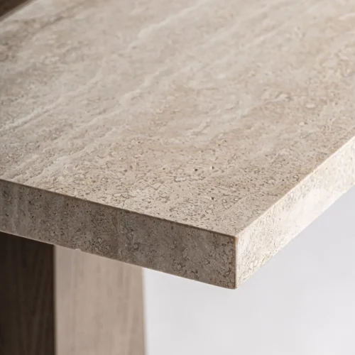 Table de bar Karpacz chêne et travertin Vical Home — vue 3