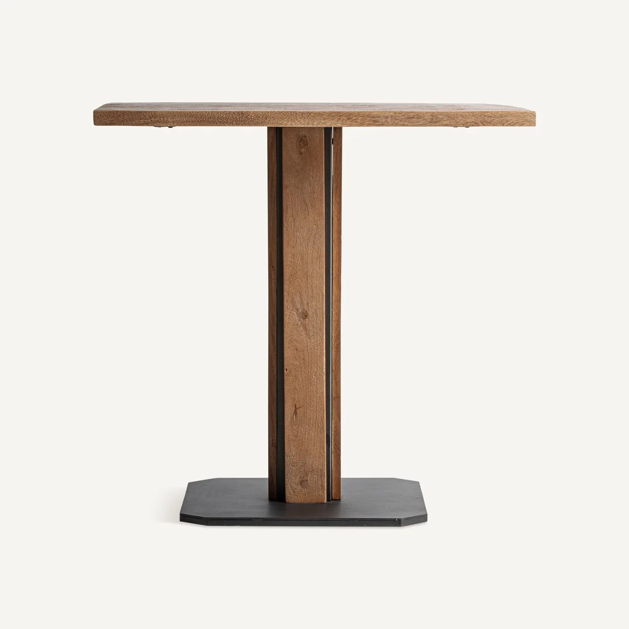 Table de bar Rho bois de manguier marron et fer noir Vical Home