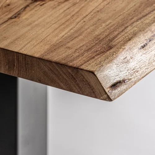 Table de bar Tinjat acacia et fer noir 70 cm Vical Home — vue 3