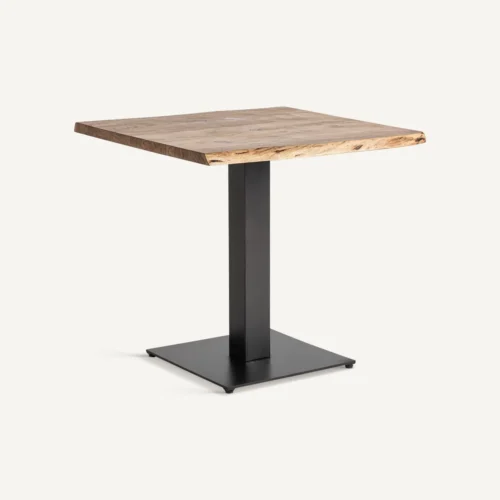 Table de bar Tinjat acacia et fer noir 80 cm Vical Home — vue 2