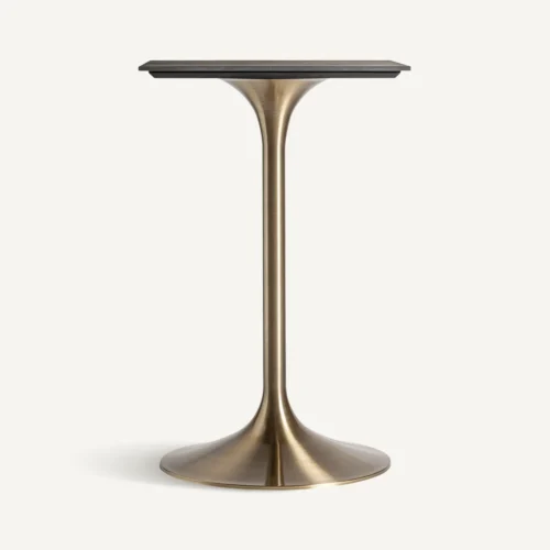 Table de bar Ullaland acier doré et porcelaine noire Vical Home
