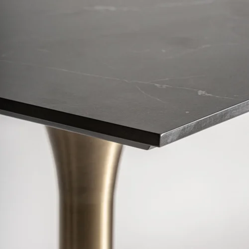 Table de bar Ullaland acier doré et porcelaine noire Vical Home — vue 3