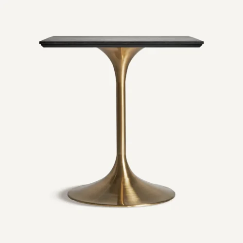 Table de bar Ullaland dorée plateau noir 70 x 70 Vical Home