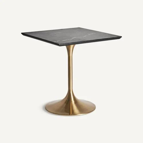 Table de bar Ullaland dorée plateau noir 70 x 70 Vical Home — vue 2