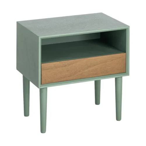 Table de chevet 1 tiroir vert Ixia 50 cm — vue 2